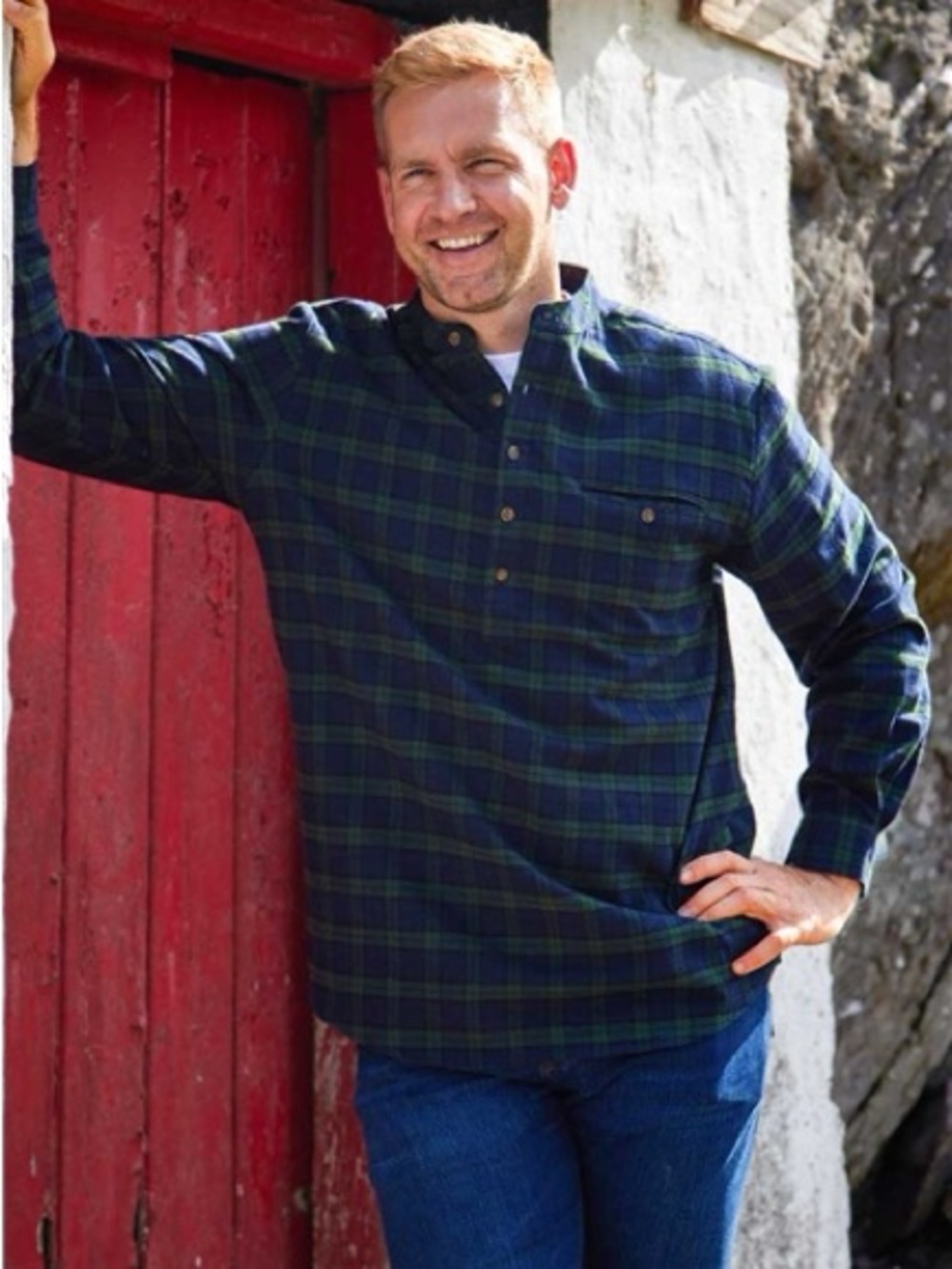 Lee Valey Ireland Men's Flannel Granddaughter’s Shirt - Gree Tartan Blackwatch